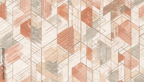 Geometric texture featuring a blend of classic and modern patterns, suitable as a backdrop for design projects