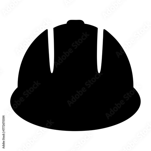 Black silhouette of a construction hard hat providing vital head protection