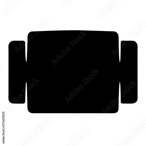 A minimalist silhouette of a couch, simple design in black and white