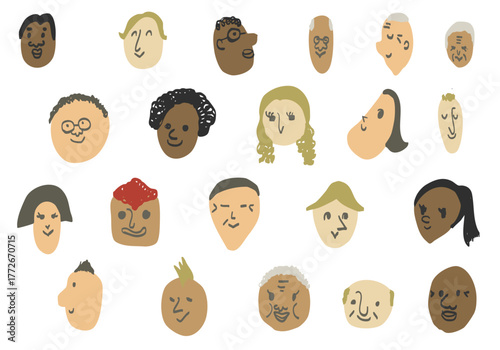 People's face illustration set 01