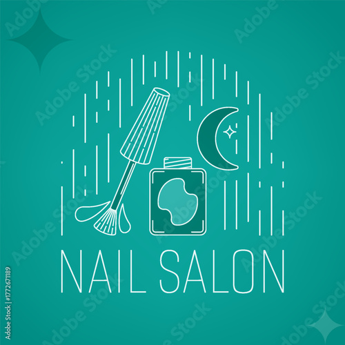 Simple line luxury manicure logo design for professional nail studio and spa
