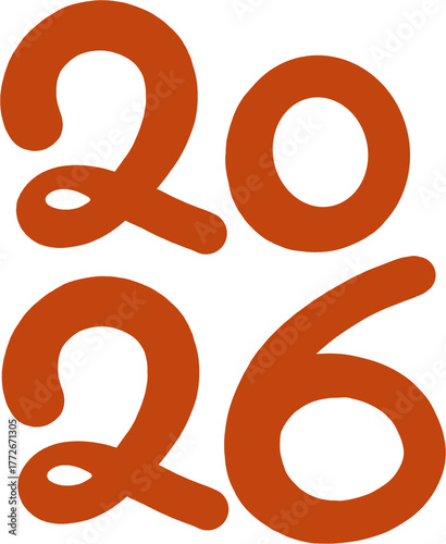 Handwritten 2026 Typography / 2026 손글씨 숫자 일러스트