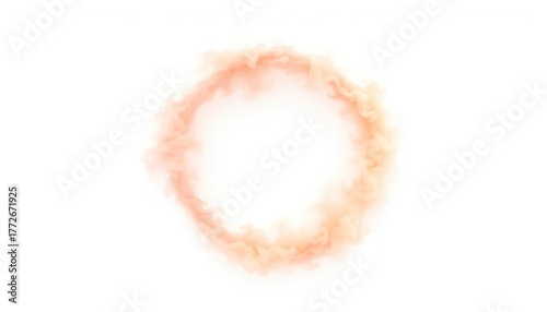 Abstract circular smoky formation in light orange tones, creating a dreamy, ethereal background for various designs