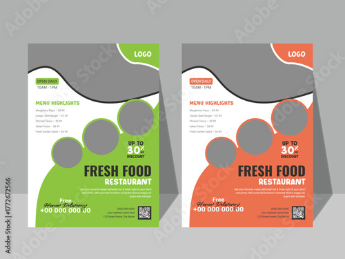 Creative Fresh Food Flyer Template Design