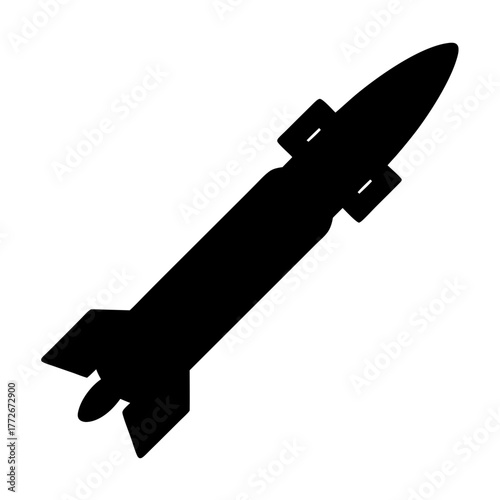 Black and white illustration of a missile, rocket, or space exploration vehicle