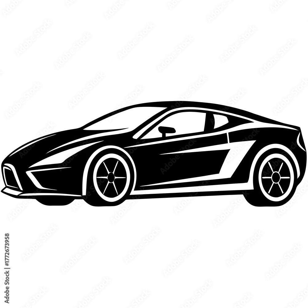Fototapeta premium black car isolated on white