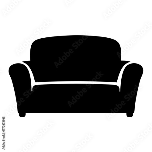 Silhouette of a comfortable and inviting armchair for home interior decor