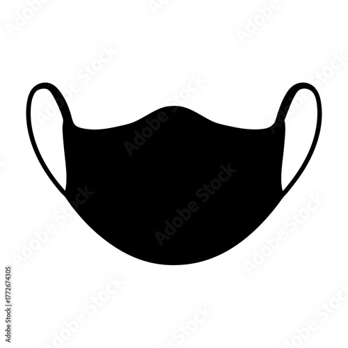 Simple black face mask illustration for health and safety during pandemic