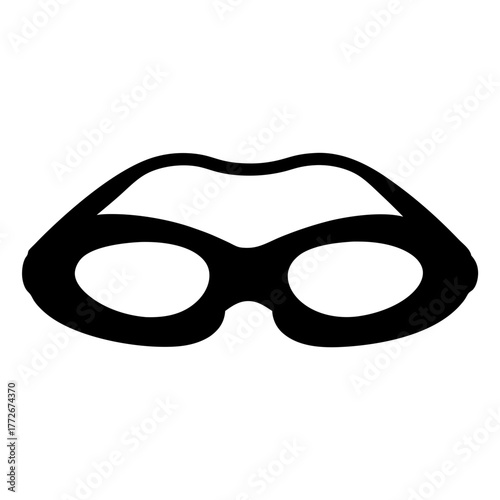 Simple black superhero mask illustration on a plain white background image