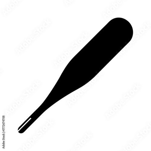 Black silhouette of a clinical thermometer used for measuring human body temperature