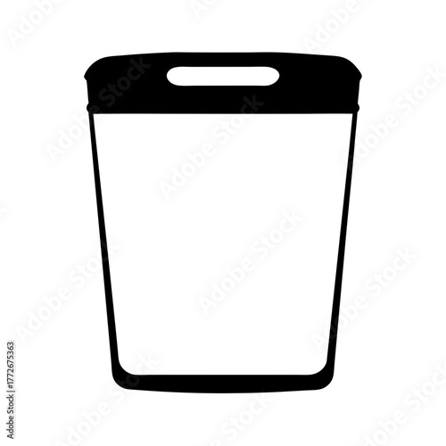 Stylized Minimalist Silhouette of Plastic or Metal Trash or Recycling Bin
