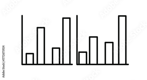 Abstract bar chart visual representation of data trends and growth vector