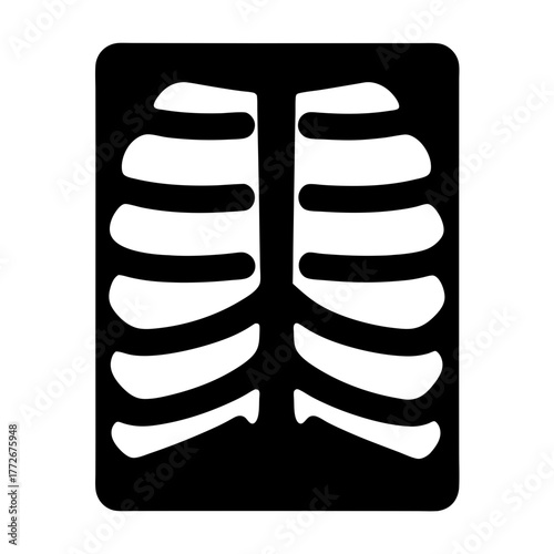 Simplified XRay Silhouette of a Human Rib Cage for Medical Purposes