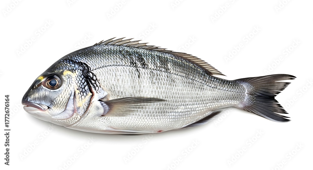 Obraz premium Fresh dorado fish isolated on white background
