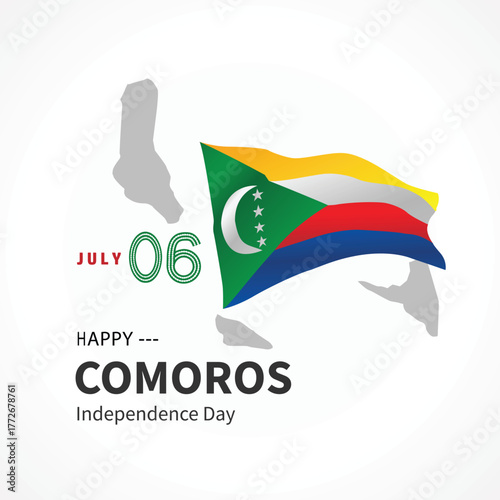 Comoros Independence Day post illustration on whtie background