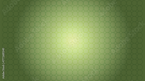 Modern geometric background featuring a subtle repeating circle pattern in shades of moss green with a luminous center and a soft vignette