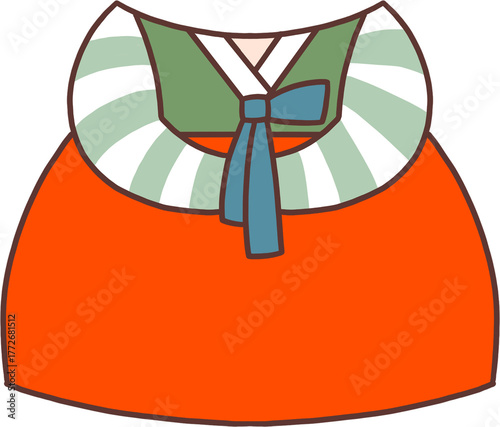 Korean Hanbok Dress Illustration / 한복 치마 일러스트