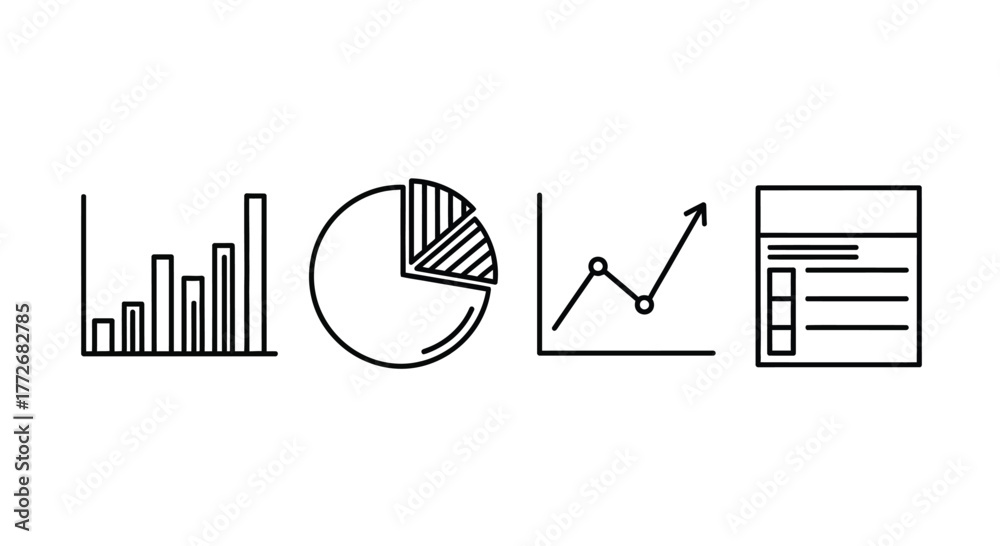 custom made wallpaper toronto digitalHand drawn icons representing business growth financial data analytics and statistics vector