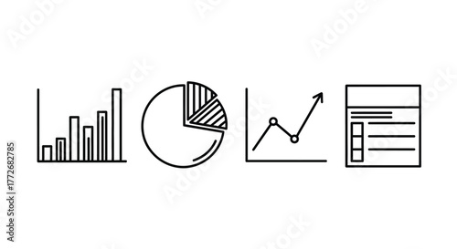 Wallpaper Mural Hand drawn icons representing business growth financial data analytics and statistics vector Torontodigital.ca
