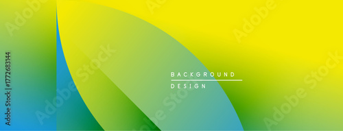 Abstract gradient design. Yellow, green, blue hues blend smoothly. Minimalist aesthetic, modern feel. Text reads background design.