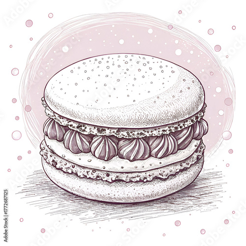 hand drawn macaroon drawing illustration