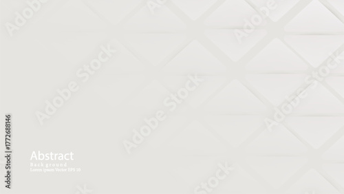 White Geometric Abstract Pattern with 3D Diamond Shapes and Soft Shadows. Modern creative trendy design in vector illustration