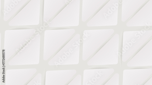 White Geometric Abstract Pattern with 3D Diamond Shapes and Soft Shadows. Suit for banner, web, brochure, pamflet and presentation