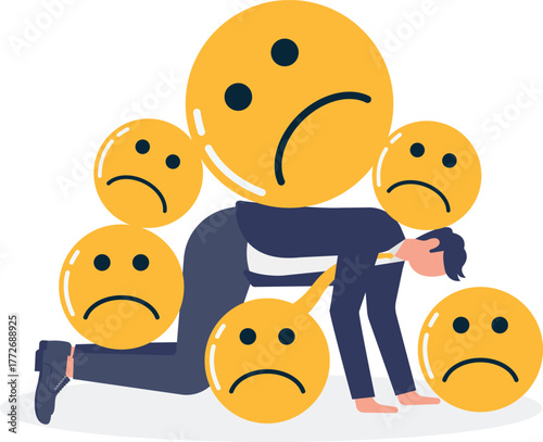 illustration of the mental burden of facing negative market responses

