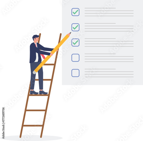 illustration of effort in completing a business task list
