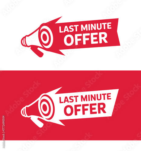 Last minute offer megaphone vector graphics for promotional sale announcements vector