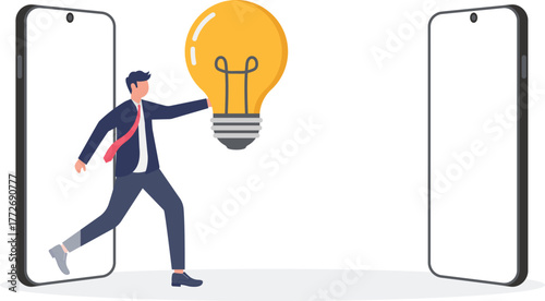 illustration of switching business or career with creativity, ideas, and innovation
