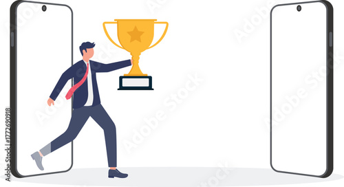 illustration of switching business or career with excellent and winning qualities
