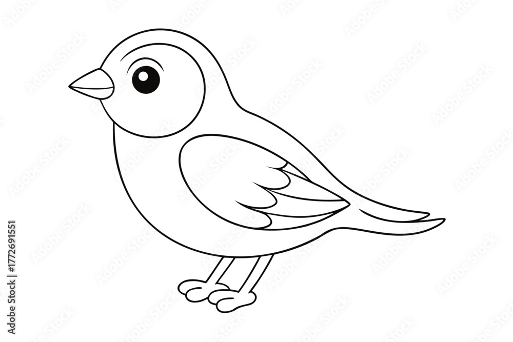Obraz premium Cartoon sparrow bird standing in vector style