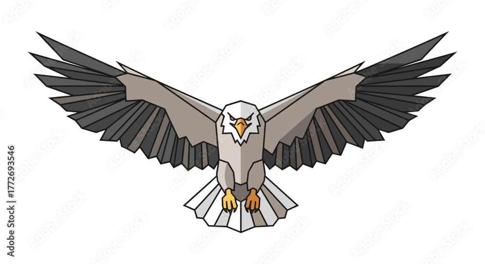 Obraz premium Majestic soaring eagle illustration vector graphic design for wildlife and nature enthusiasts artwork design