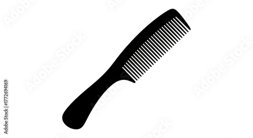 Minimalist Comb Outline On Black Background