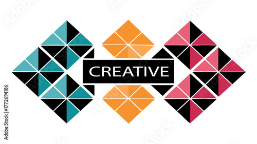 Creative Geometric Logo Design with Colorful Triangular Patterns, Modern Abstract Vector for Branding, Business Identity, and Marketing
