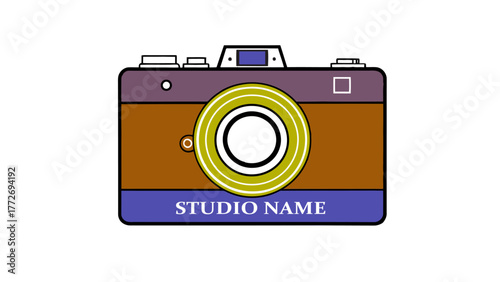 Vintage Camera Logo Design for Photography Studio Branding, Retro Camera Icon Vector for Creative Business Identity and Marketing
