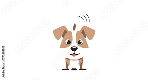 Cartoon dog illustration vector art cute puppy drawing pet animal graphic design domestic canine friend happy 100