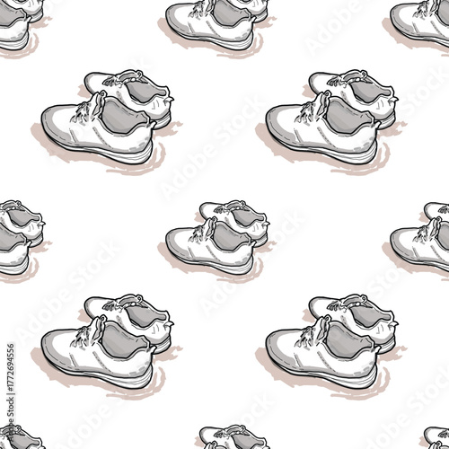 Running shoes seamless background isolated. eps
