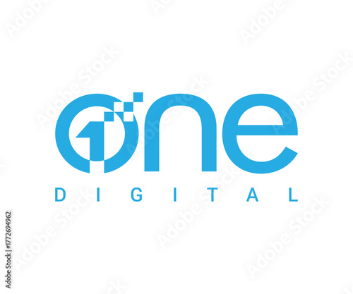 One digital logo icon design vector illustration