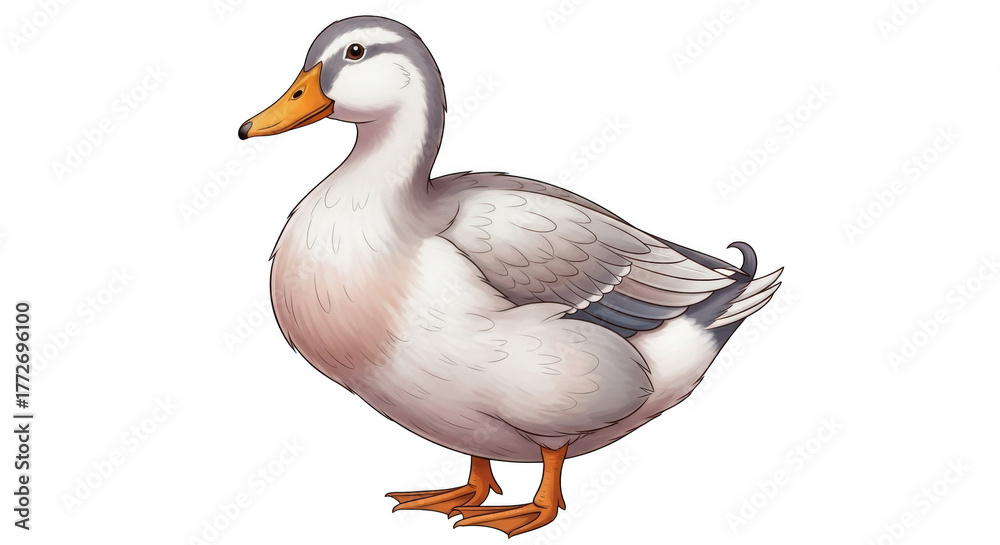 Obraz premium Duck standing isolated on a plain background