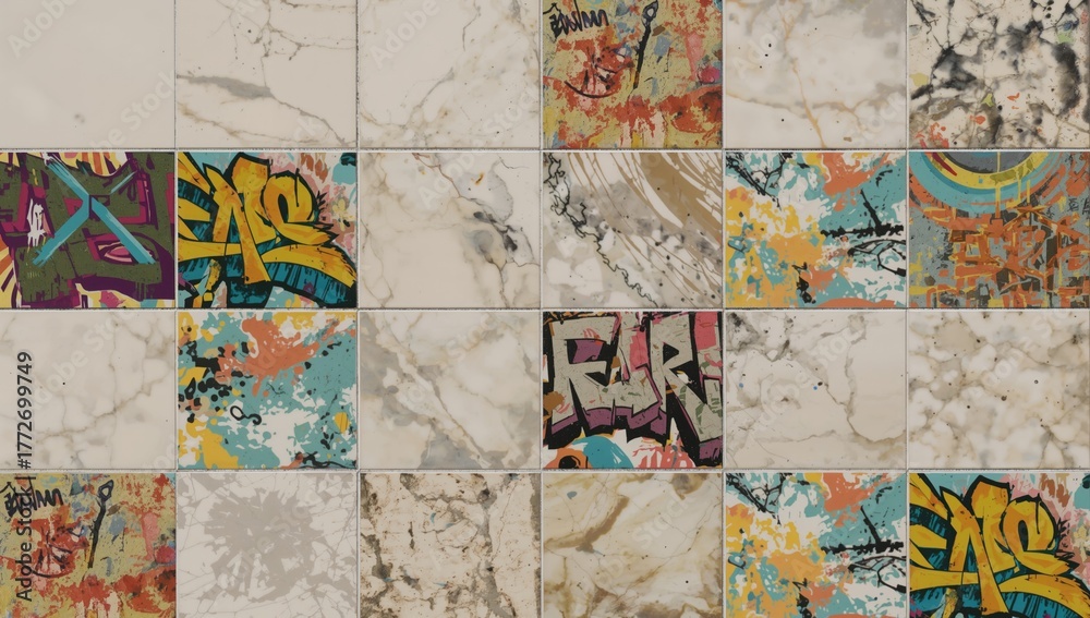 Obraz premium Colorful Bathroom Wall Tiles