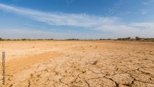 Barren terrain under a clear sky, highlighting erosion risk