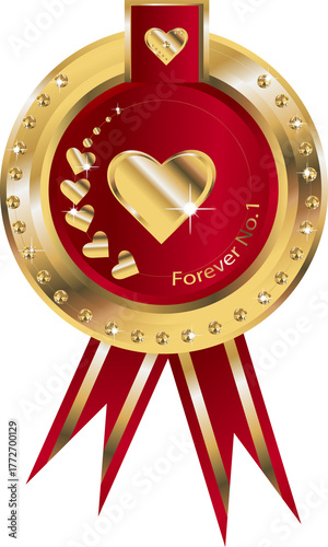 golden heart with diamonds