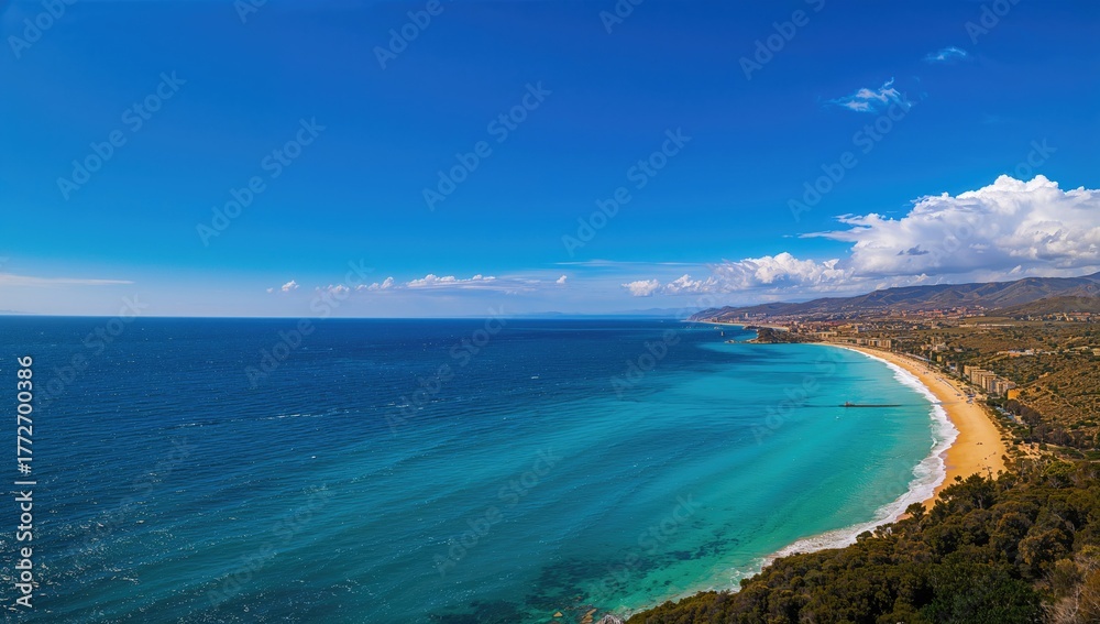 Obraz premium Scenic coastline of Cefalu, showcasing natural beauty, erosion risk