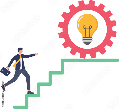 illustration of a good system generating great business ideas and innovations
