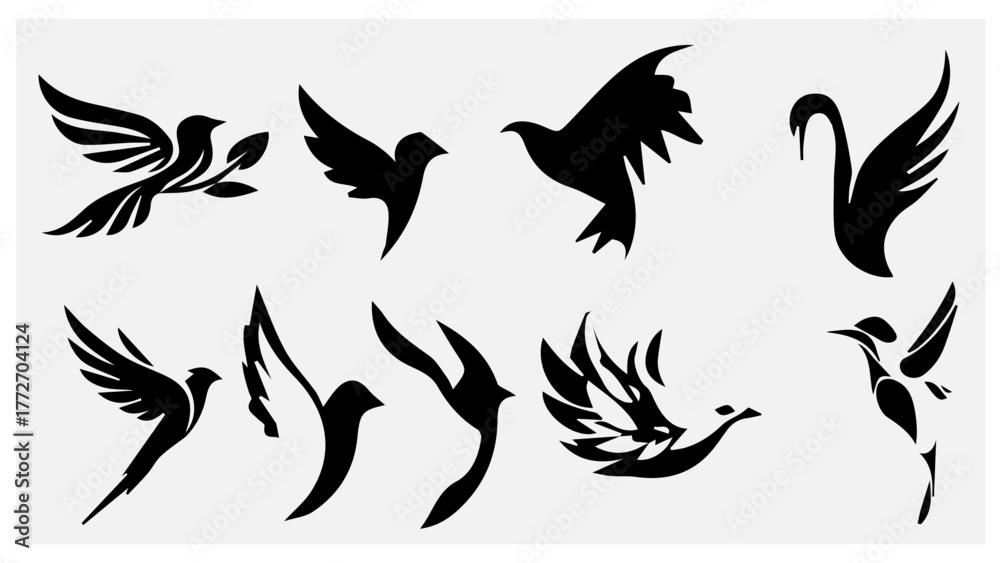 Fototapeta premium black and white bird vector