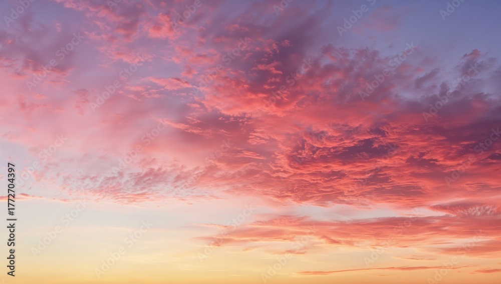 Obraz premium Dramatic morning and evening skies painted with bright red clouds and breathtaking views.