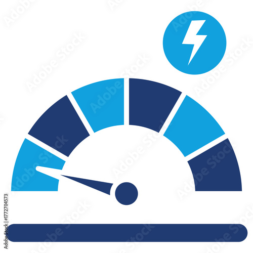Low Speed Flat Blue Icon