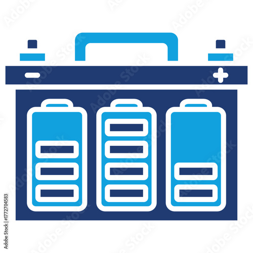 Battery Flat Blue Icon